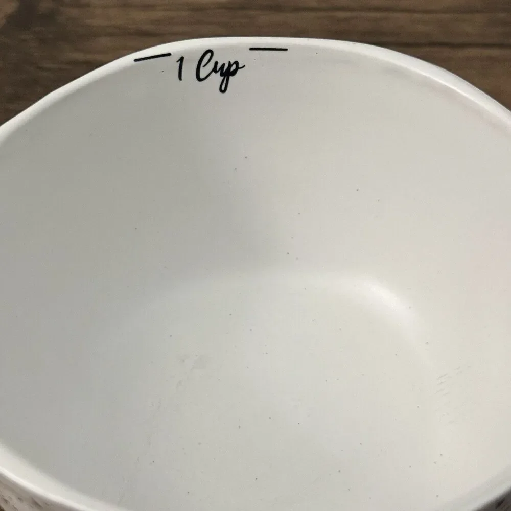 Set Of 2 Ceramic Nesting Mixing Bowls With Pour Spouts | 1 Cup & 1/2 Cup|